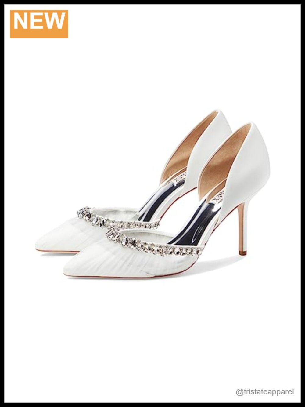 Satin D'Orsay Heels Embellished Stiletto Pull-On Formal Evening